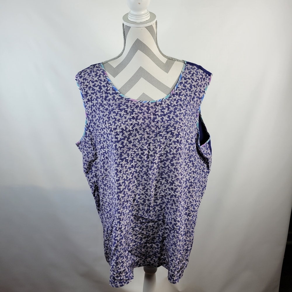 KOOS of Course 100% Silk Multi color Multi Pattern Tank Size 2X